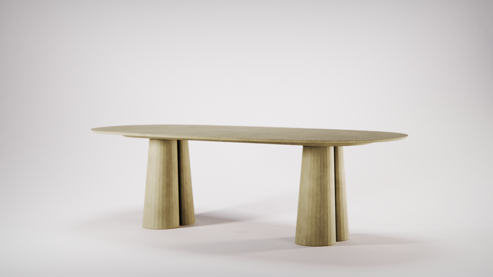 Oval concrete dining table deals